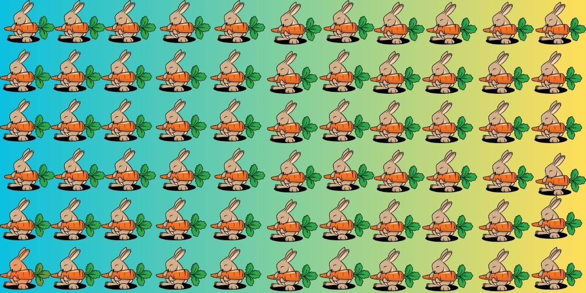 Can you beat the 4% challenge? spot the odd one out in 8 seconds or less - find the rabbit that stands out!