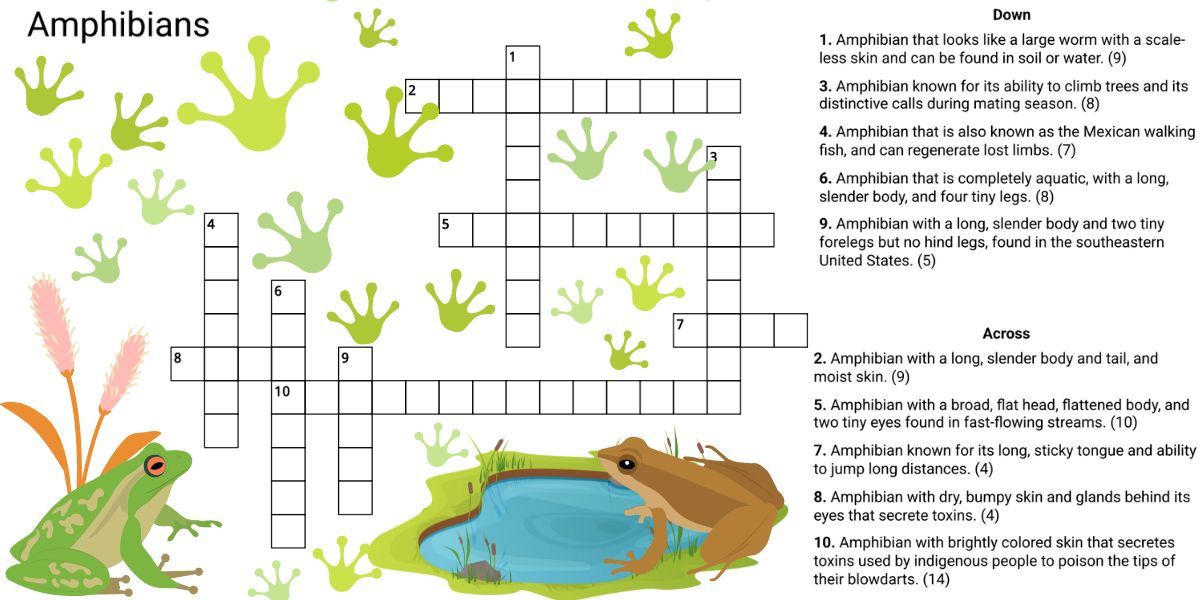 Test your genius IQ: Try the 120-second amazing amphibians crossword challenge!