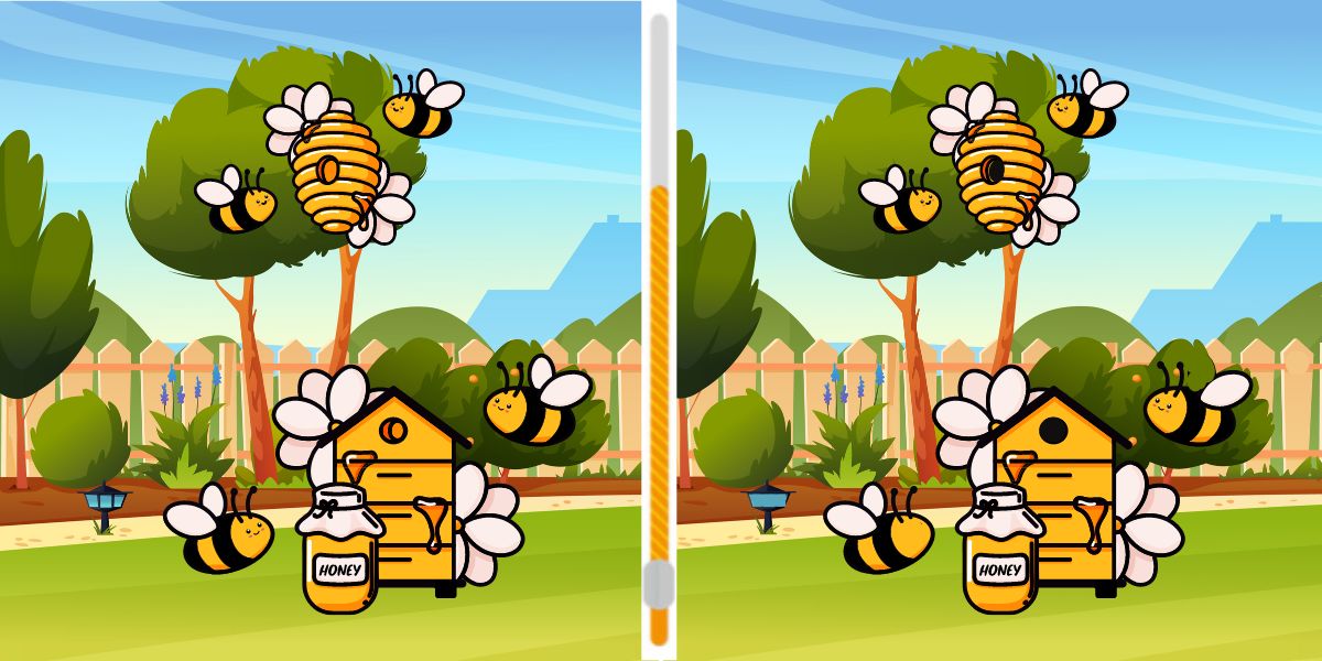 Can you beat the best and spot the 6 differences between these two bee scenes in under 22 seconds?