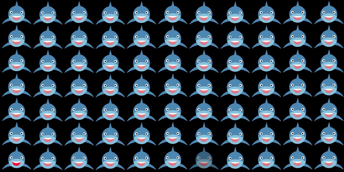 Can you spot the odd one out in 7 seconds? over 95% of people can't - take the ultimate shark IQ test now!