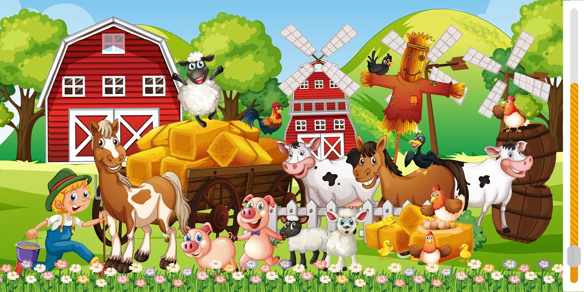 Find the bee brain teaser challenge: can you spot the tiny bee in this busy farmyard scene in less than 9 seconds?