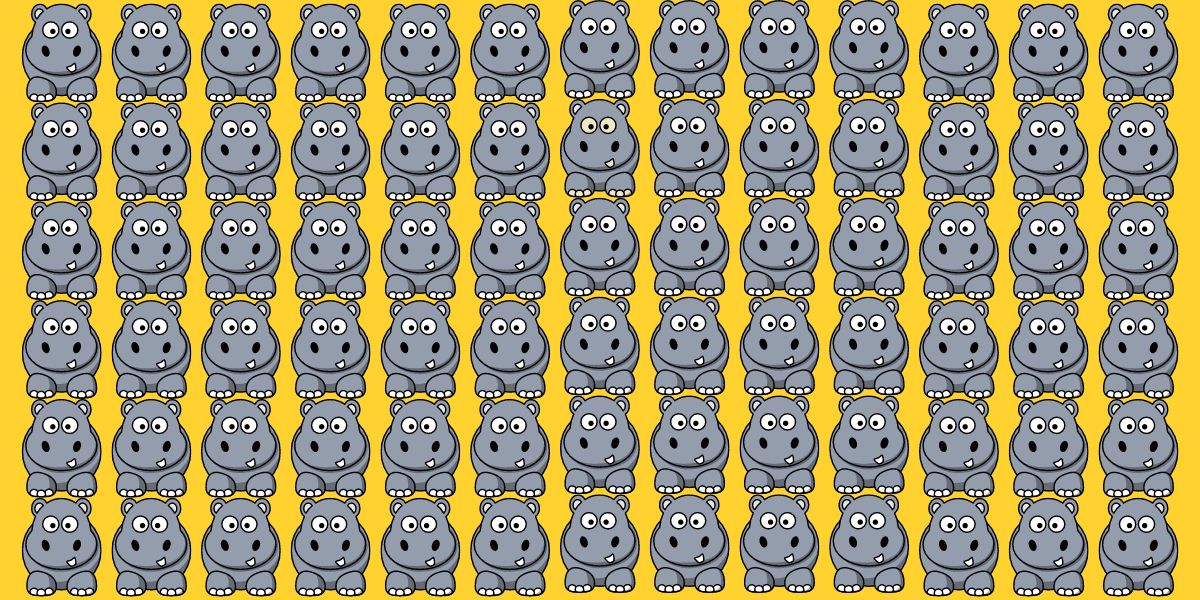 Can you spot the odd one out in 6 seconds? Only 4% of people can beat this hippo challenge!