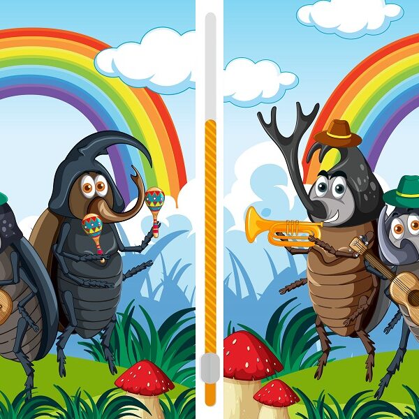 Can you spot the differences in under 11 seconds? Challenge yourself to find the 3 differences in this beetle scene!