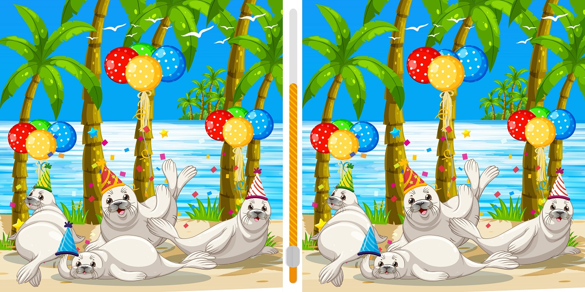 Can you spot the differences in less than 9 seconds? challenge yourself with this seal-filled spot the difference game!