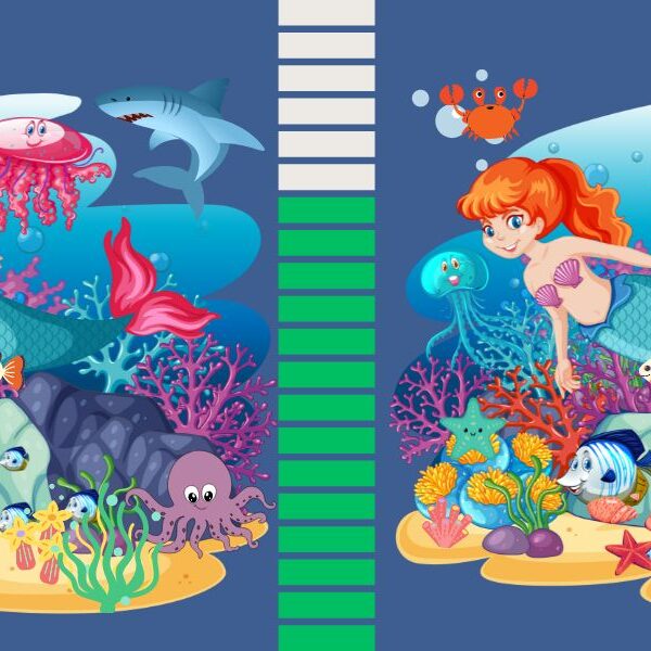 Can you spot the 8 differences in this underwater mermaid scene in 9 seconds or less? Challenge yourself and find out!